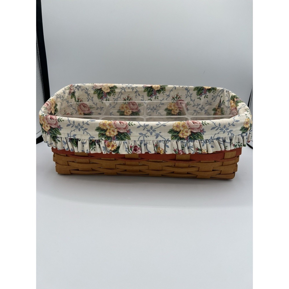 💐 Longaberger 1996 Mother's Day Vanity Basket w/ Liner & 2 Protectors🧺See Pics